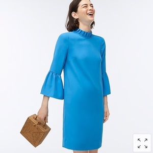 - JCREW RUFFLE-NECK SHIFT DRESS NWT sz4